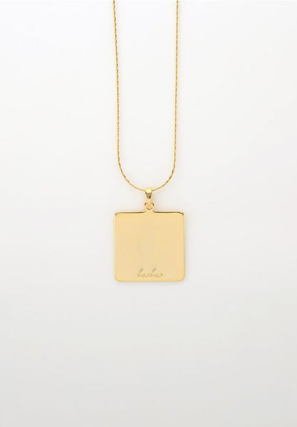 Bell Long Necklace (square/gold)